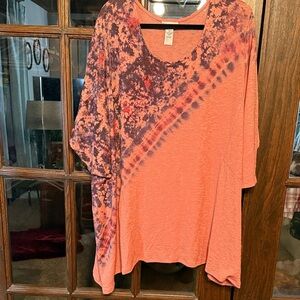 Catherines Pink and Purple Tie-Dye Long Sleeve Top